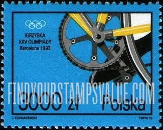FindYourStampsValue: Olympics Type of 1992: Cycling