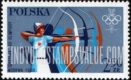 FindYourStampsValue: Archery, Olympic Rings