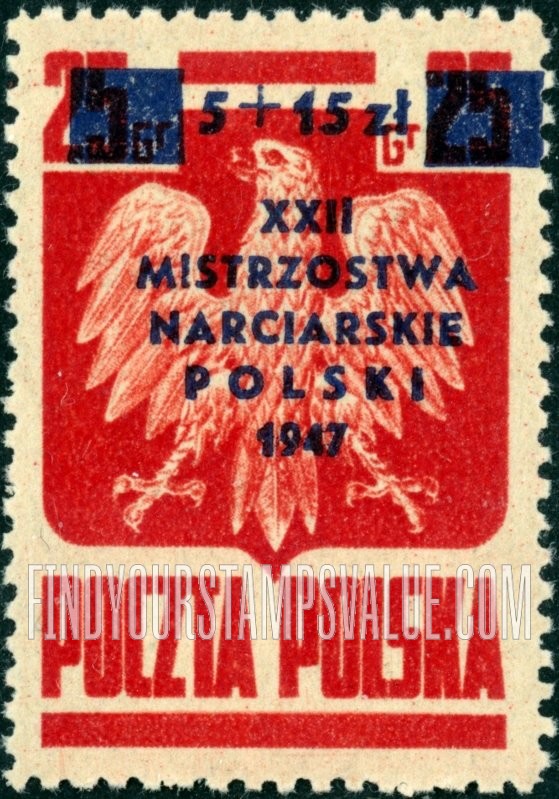 FindYourStampsValue: SEMI-POSTAL - Ski Championship Meet, Zakopane