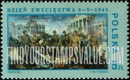 FindYourStampsValue: Victory Berlin 1945, by Jozef Mlynarski (b. 1925)