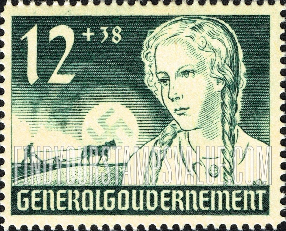 FindYourStampsValue: OCCUPATION SEMI-POSTAL - German Peasant Girl in Poland