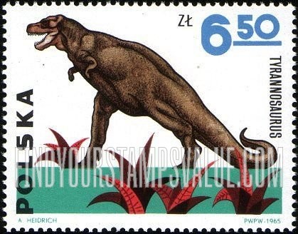 FindYourStampsValue: Dinosaurs: Tyrannosaurus