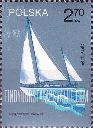 FindYourStampsValue: Polish Sailing Ships: “Opty,” sailed around the world, 1969