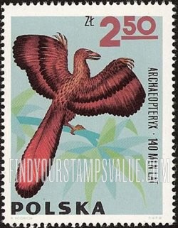 FindYourStampsValue: Prehistoric Vertebrates: Archaeopteryx, vertical