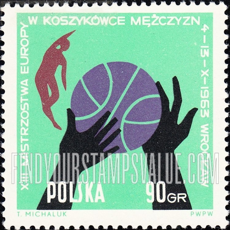 FindYourStampsValue: Basketball: Various positions of ball, hands and players