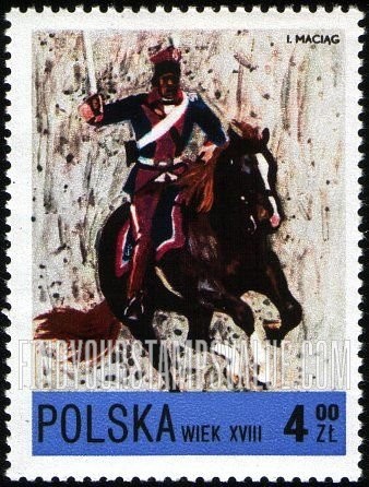 FindYourStampsValue: Polish Cavalry: National Guard Uhlan, 18th century