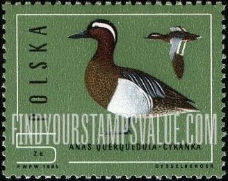 FindYourStampsValue: Wild Ducks: Anas querquedula