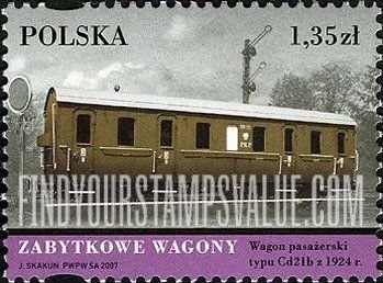 FindYourStampsValue: Railway Cars: Type Cd21b passenger car, 1924