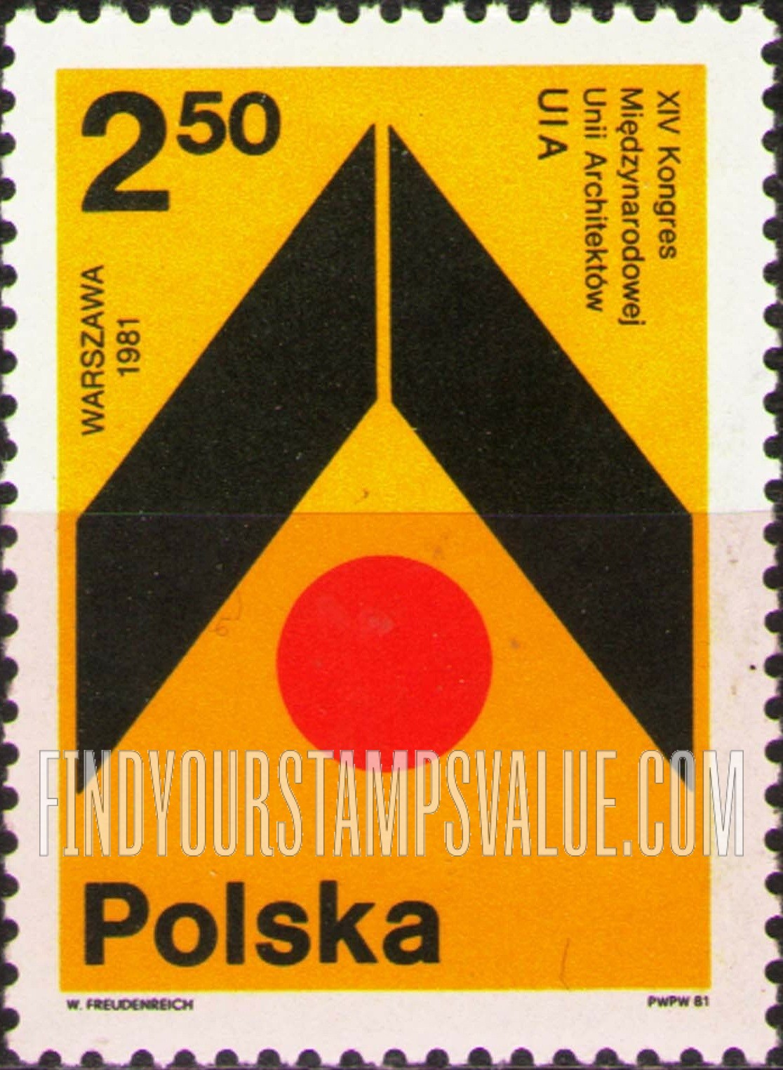 FindYourStampsValue: International Architects Union, 14th Congress, Warsaw
