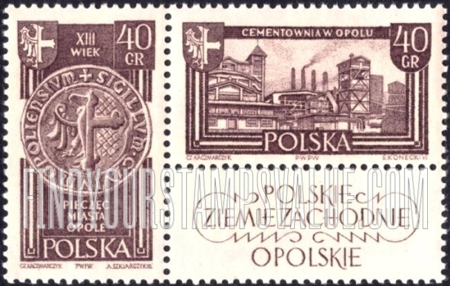 FindYourStampsValue: Seal of Opole, 13th Century and Cement Works, Opole