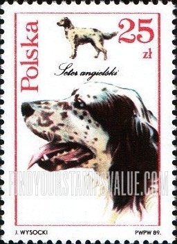 FindYourStampsValue: Dogs: English setter