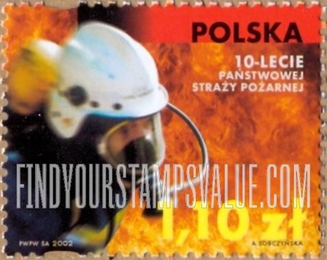 FindYourStampsValue: State Fire Brigade, 10th Anniversary