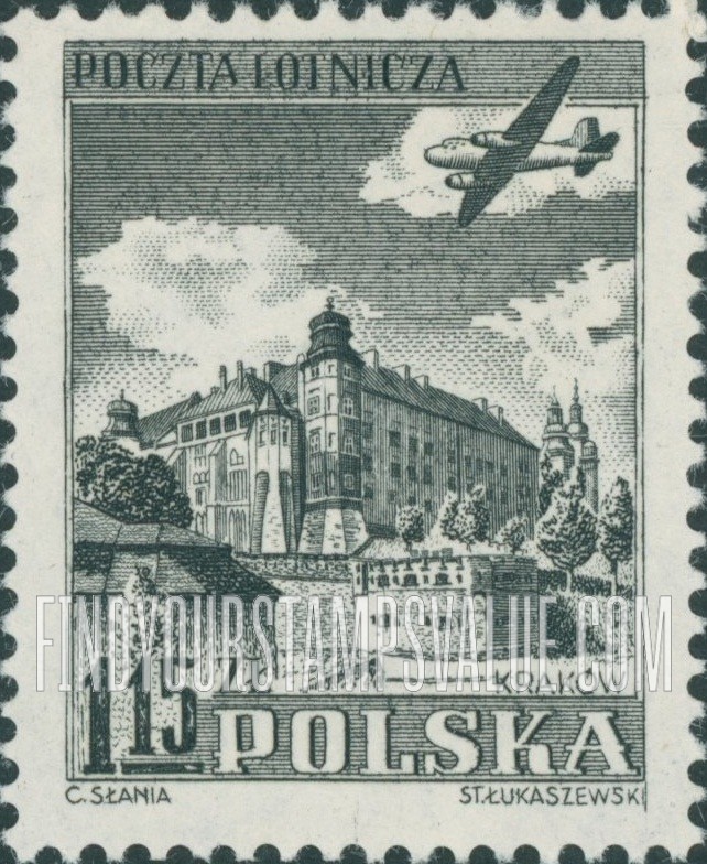 FindYourStampsValue: AIR POST - Wawel castle, Cracow