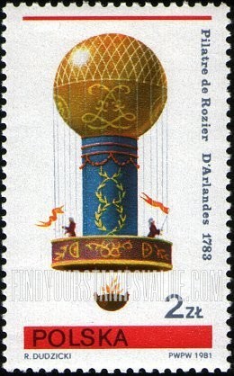 FindYourStampsValue: Gordon Bennett Cup (Balloons): Balloon Flown by Pilatre de Rozier, 1783