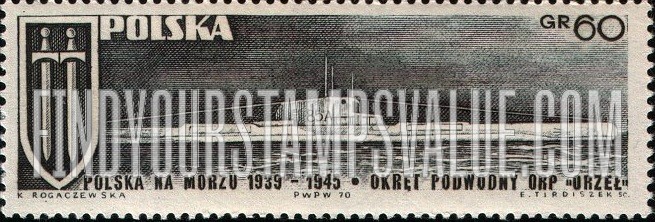 FindYourStampsValue: Grunwald Cross and Warship Orzel (Eagle)
