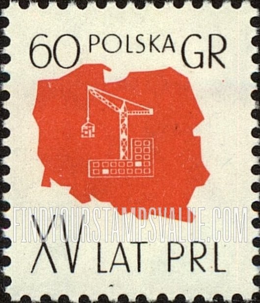 FindYourStampsValue: Map of Poland and Symbol of Industry