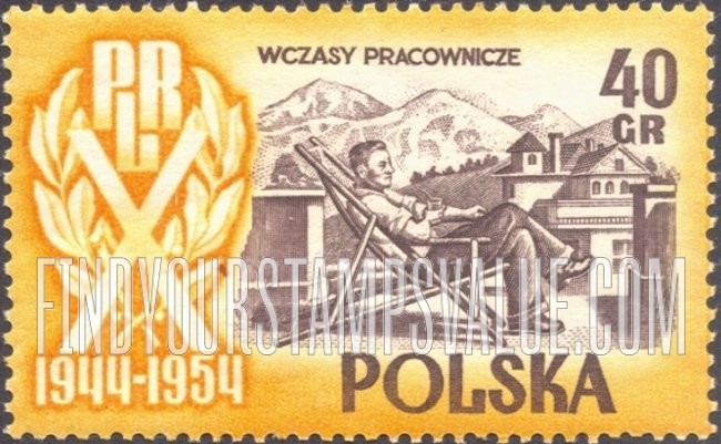 FindYourStampsValue: Relaxing worker in deck chair