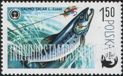 FindYourStampsValue: Fish and Environmental Protection Emblem: Salmon