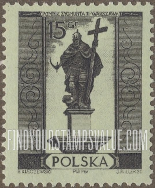FindYourStampsValue: Warsaw monuments: Sigismund III