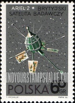 FindYourStampsValue: Spacecraft: Ariel 2 (Great Britain)