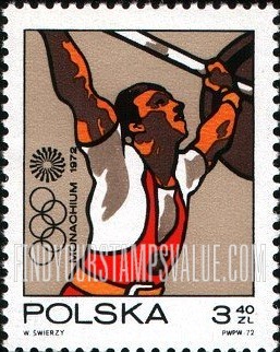 FindYourStampsValue: Olympic Rings and “Motion” Symbol and Weight lifting