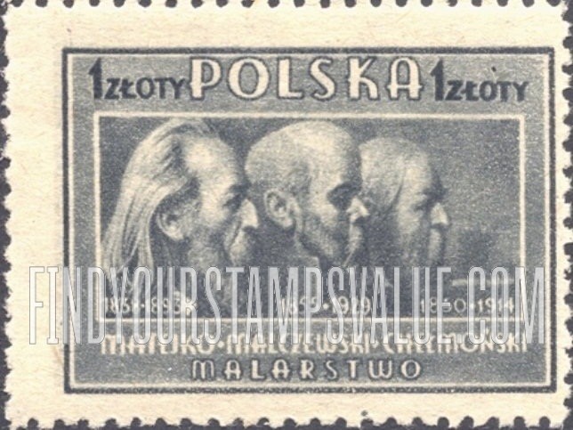 FindYourStampsValue: Jan Matejko, Jacek Malczewski, Josef Chelmonski: Types of 1947