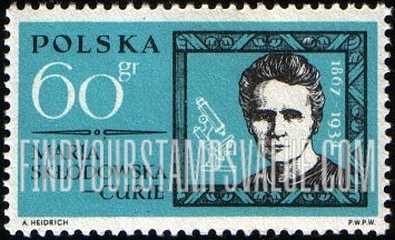 FindYourStampsValue: Famous Poles Type of 1961: Marie Sklodowska Curie