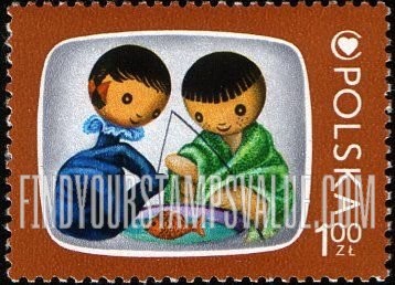 FindYourStampsValue: Cartoon Characters and Children’s Health Center Emblem: Jacek and Agatka