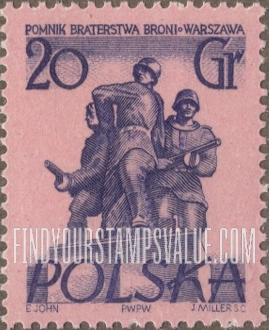 FindYourStampsValue: Warsaw monuments: Brothers in Arms Monument