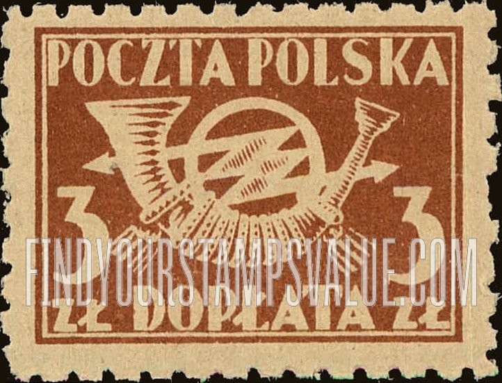FindYourStampsValue: POSTAGE DUE - Post Horn with Thunderbolts