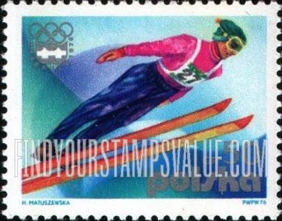 FindYourStampsValue: Winter Olympic Games Emblem and Ski Jump