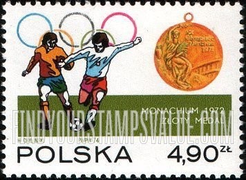 FindYourStampsValue: Soccer players, Olympic rings and 1972 medal