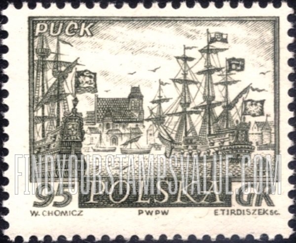 FindYourStampsValue: Historic Towns: Puck (ships)