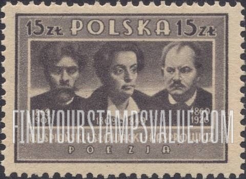 FindYourStampsValue: Stanislaw Wyspianski, Juliusz Slowacki and Jan Kasprowicz