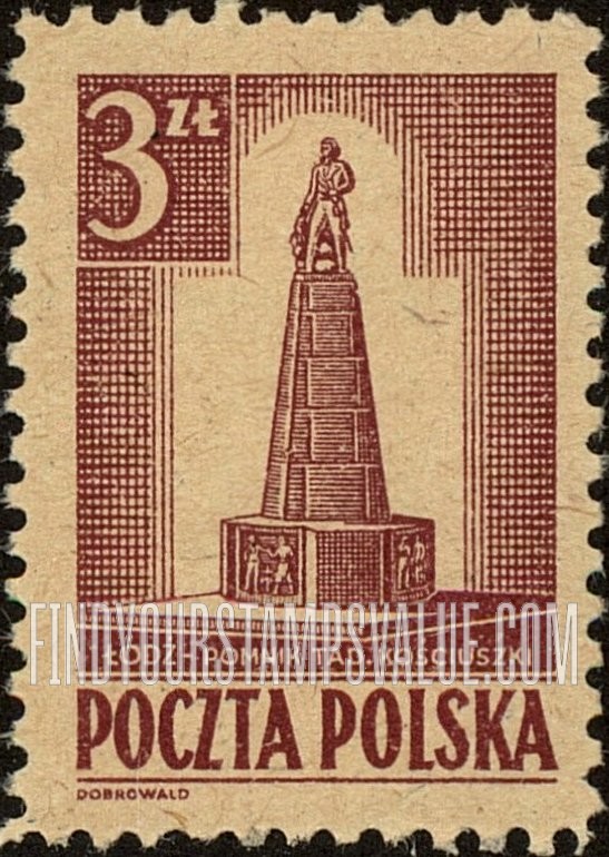 FindYourStampsValue: Kosciuszko Monument, Lodz