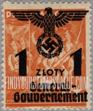 FindYourStampsValue: OCCUPATION - Similar Surcharge on Stamps of 1938-39: Polish soldiers