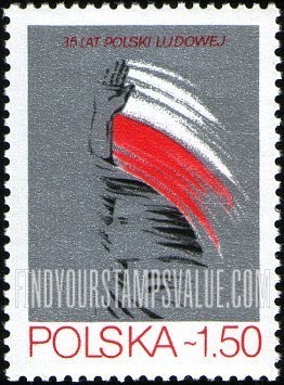 FindYourStampsValue: Man with raised hand and flag