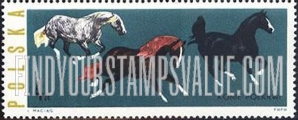 FindYourStampsValue: Horses: Mixed breeds, horizontal