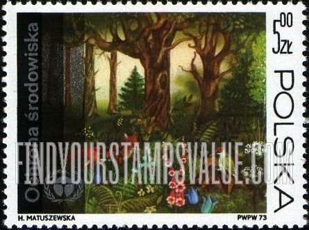 FindYourStampsValue: Human Environment Emblem and: Forest scene