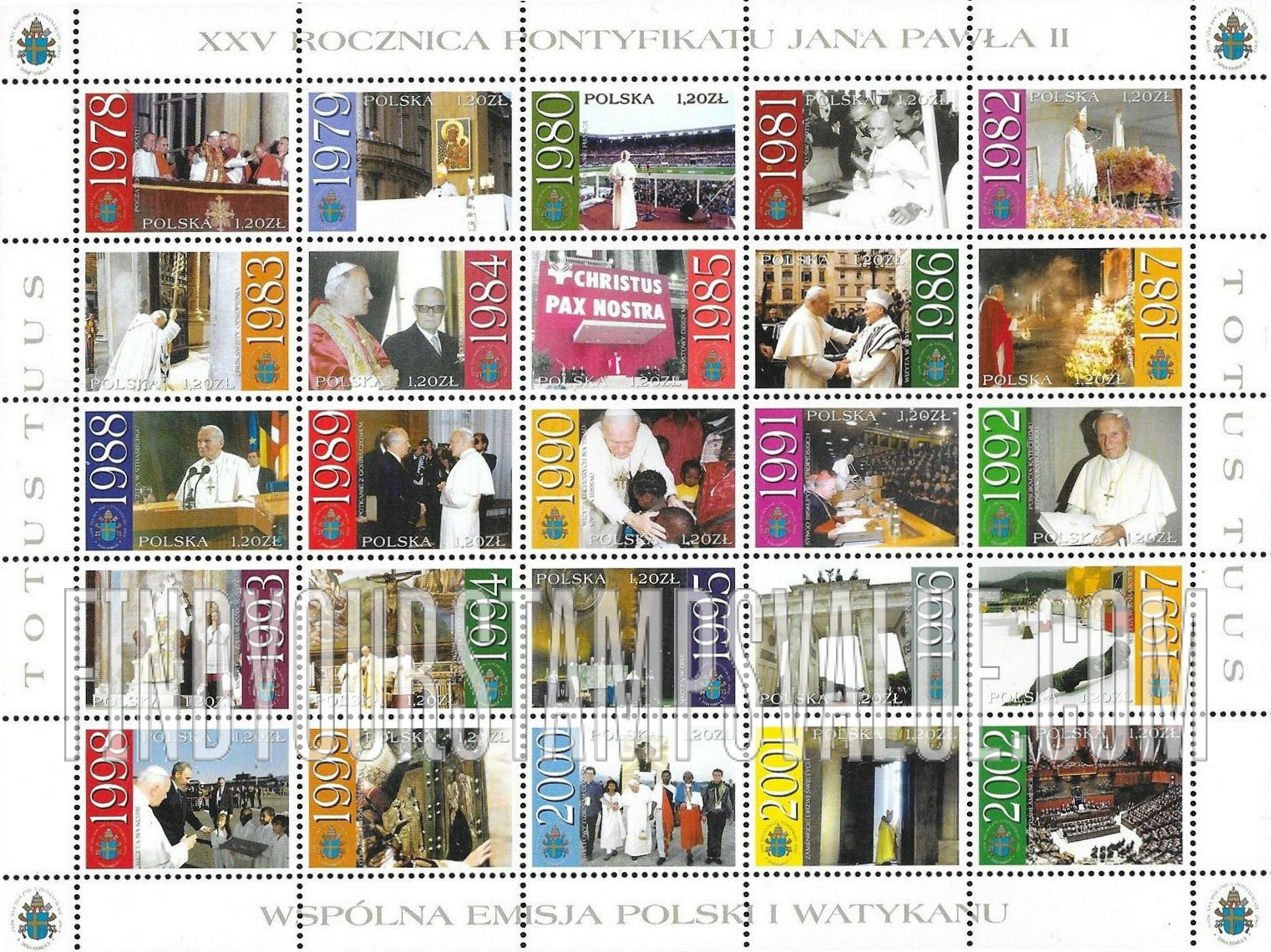 FindYourStampsValue: Pontificate of John Paul II, 25th Anniversary