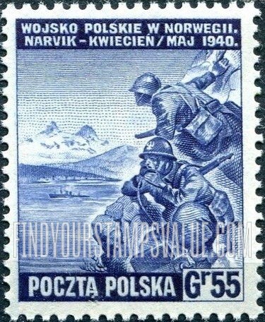 FindYourStampsValue: EXILE GOVERNMENT IN GREAT BRITAIN - Polish Army in Narvik, Norway, 1940
