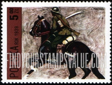 FindYourStampsValue: Polish Cavalry: Light cavalry, 1939, horizontal