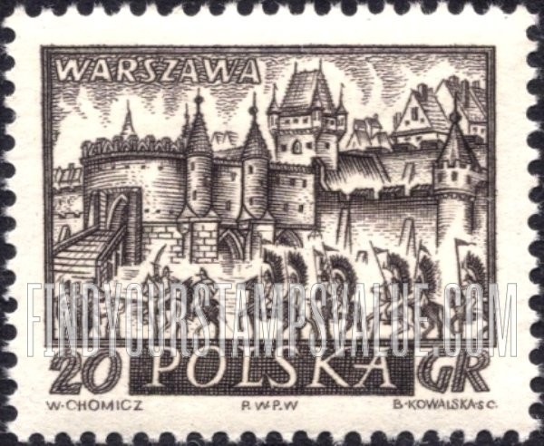 FindYourStampsValue: Historic Towns: Warsaw