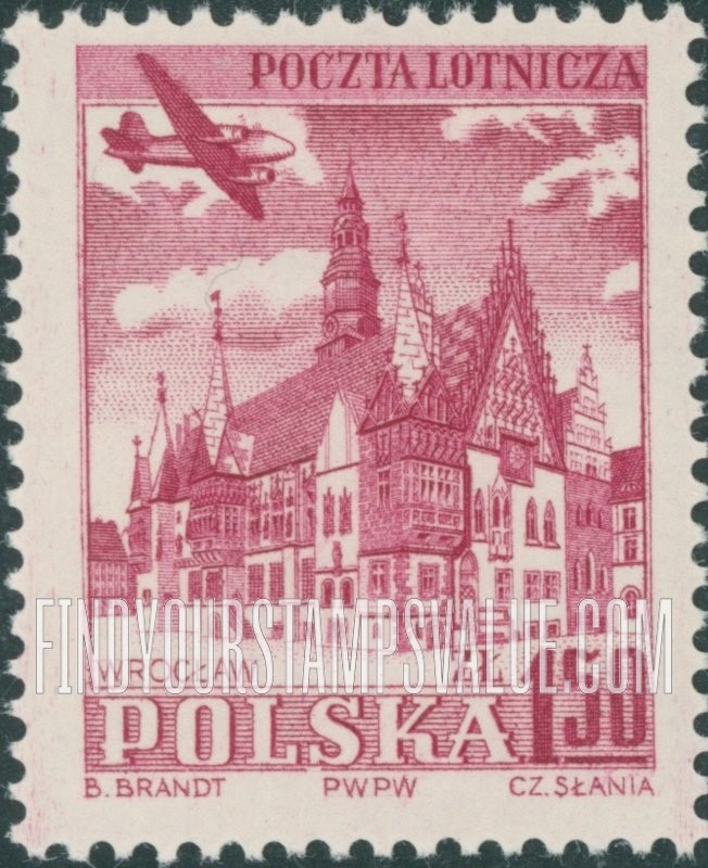 FindYourStampsValue: AIR POST - City Hall, Wroclaw