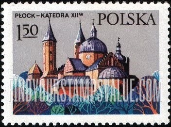 FindYourStampsValue: Architectural landmarks: Cathedral, Plock