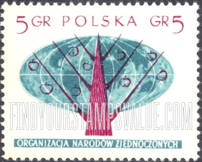 FindYourStampsValue: Globe and Tree