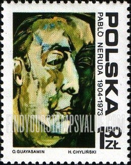 FindYourStampsValue: Pablo Neruda, by Osvaldo Guayasamin