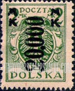 FindYourStampsValue: Eagle and Fasces, Symbolical of United Poland: Surcharged with New Value