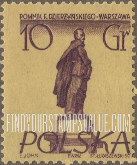 FindYourStampsValue: Warsaw monuments: Feliks E. Dzerzhinski
