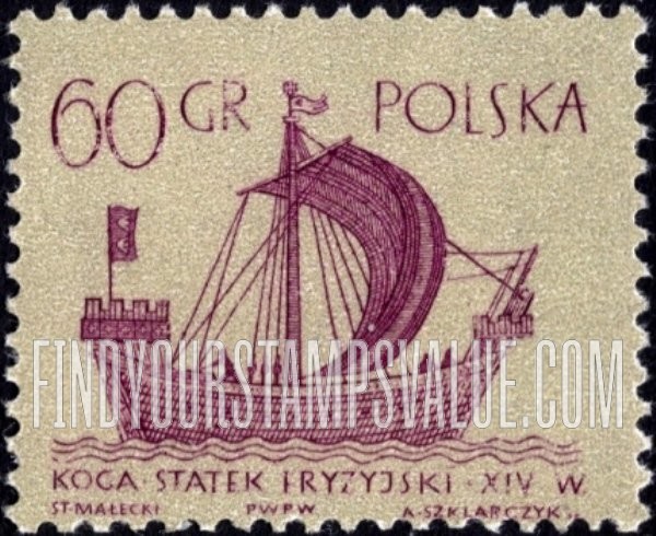 FindYourStampsValue: Ancient Ships: Frisian “Kogge”